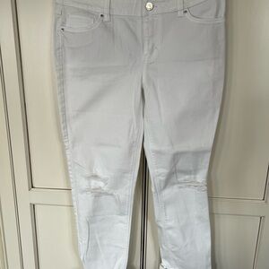 White House Black Market Straight Leg White Jeans